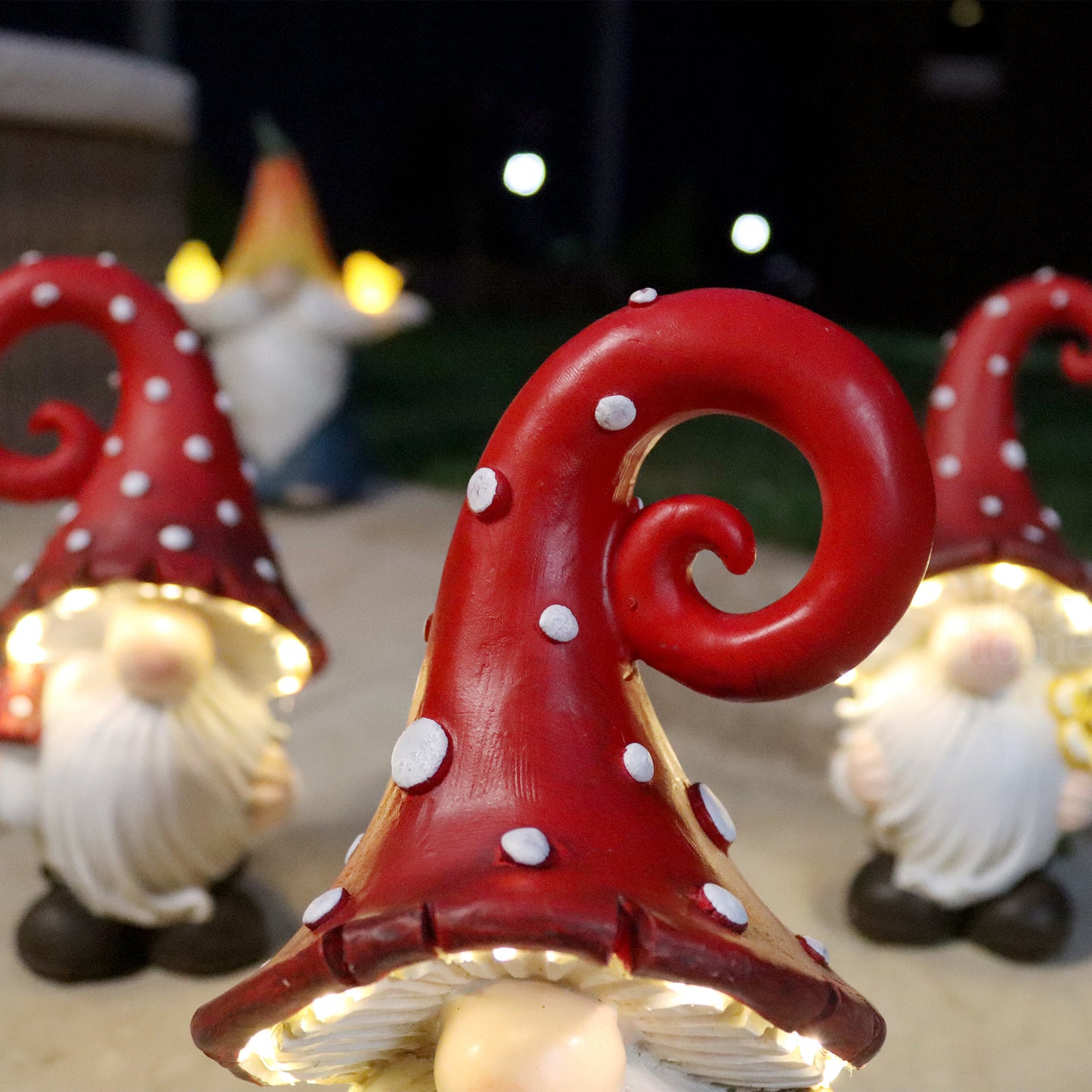 Toadstool Gnome Solar Garden Ornaments