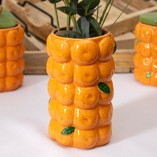 Medium Ceramic Orange Vase