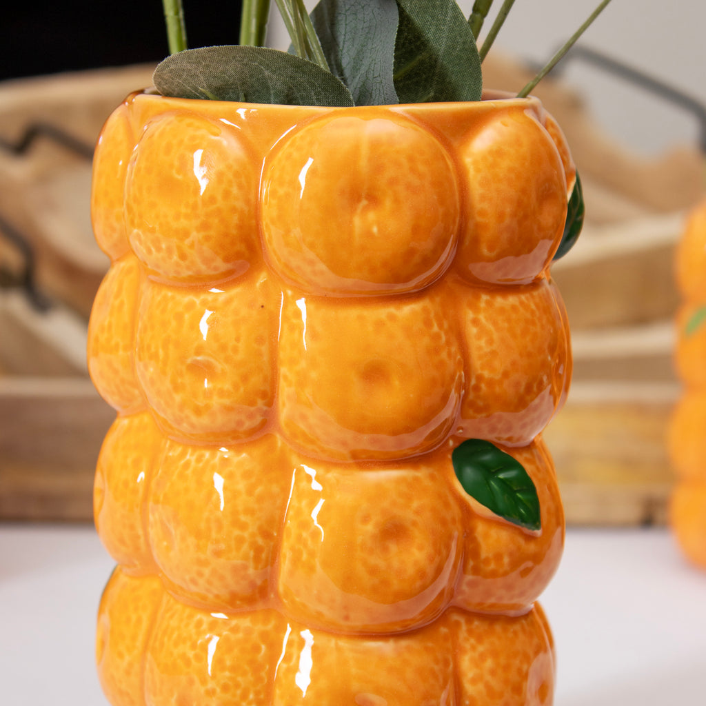 Medium Ceramic Orange Vase