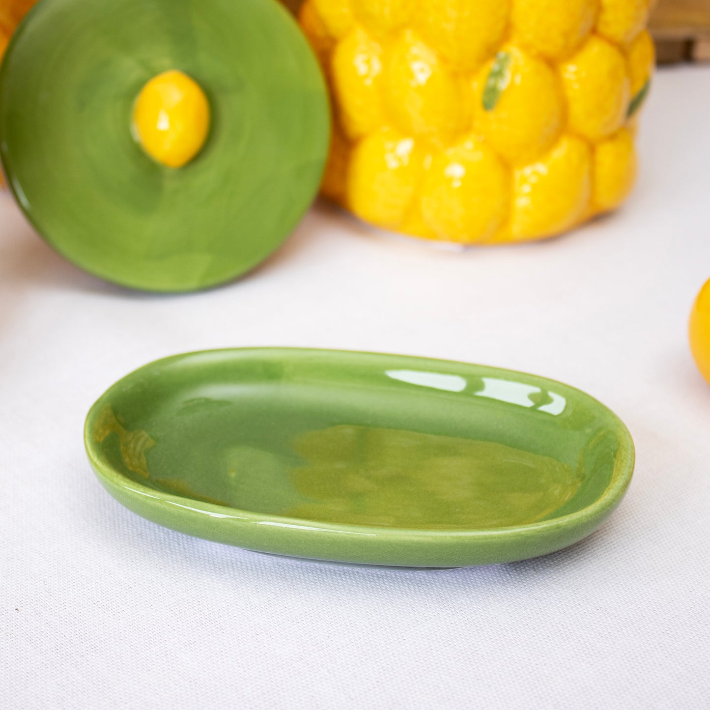 Lemon Salt And Pepper Shakers With Tray