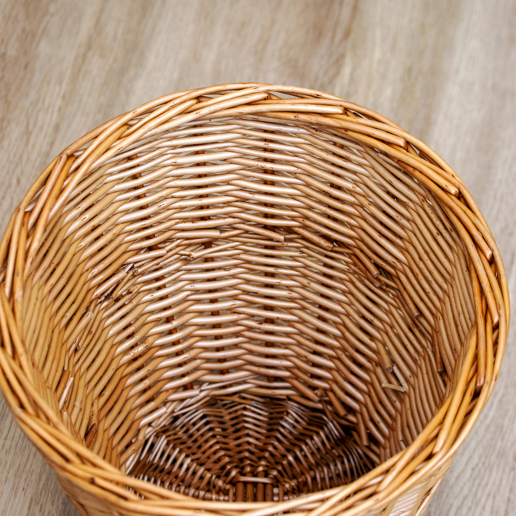 Light Steamed Wicker Waste Paper Bin