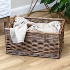 Extra Large Antique Wash Wicker Storage Basket