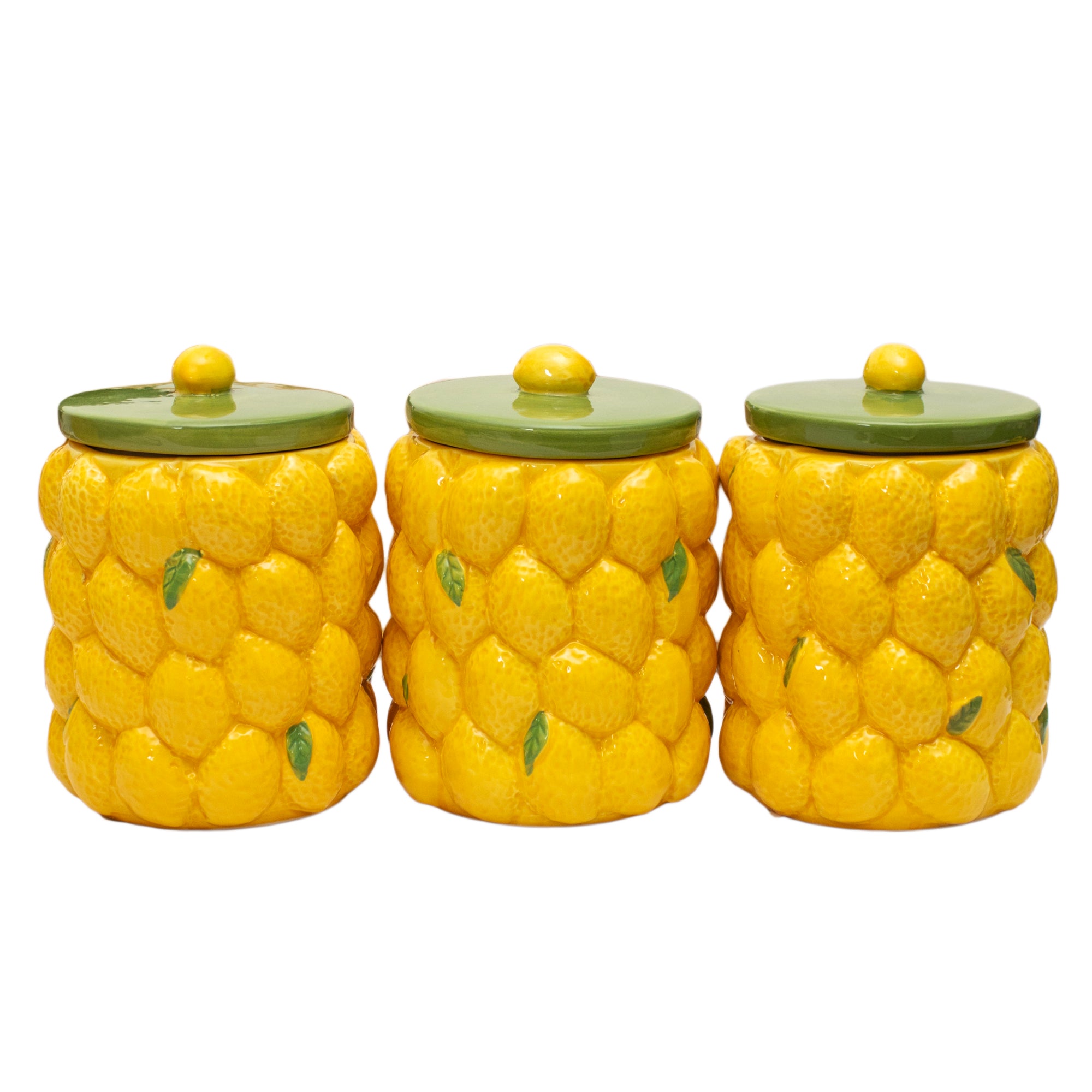 Yellow Lemon Ceramic Storage Jar