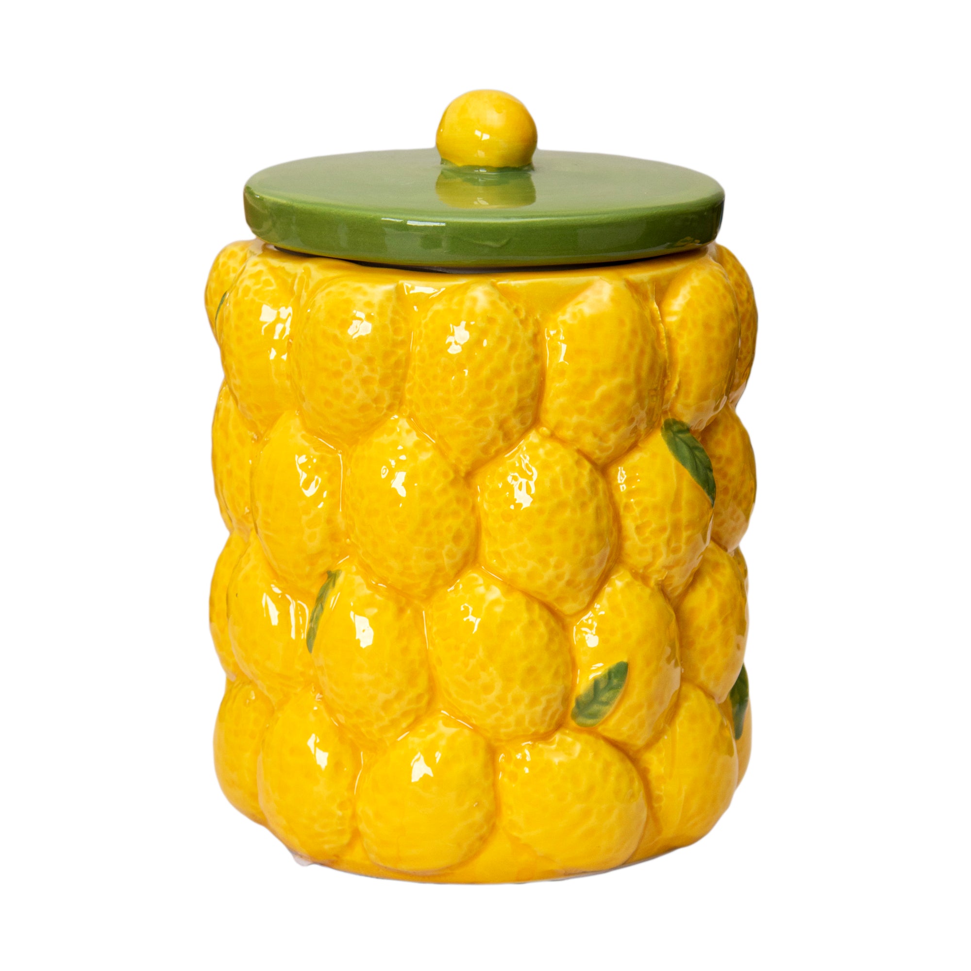 Yellow Lemon Ceramic Storage Jar