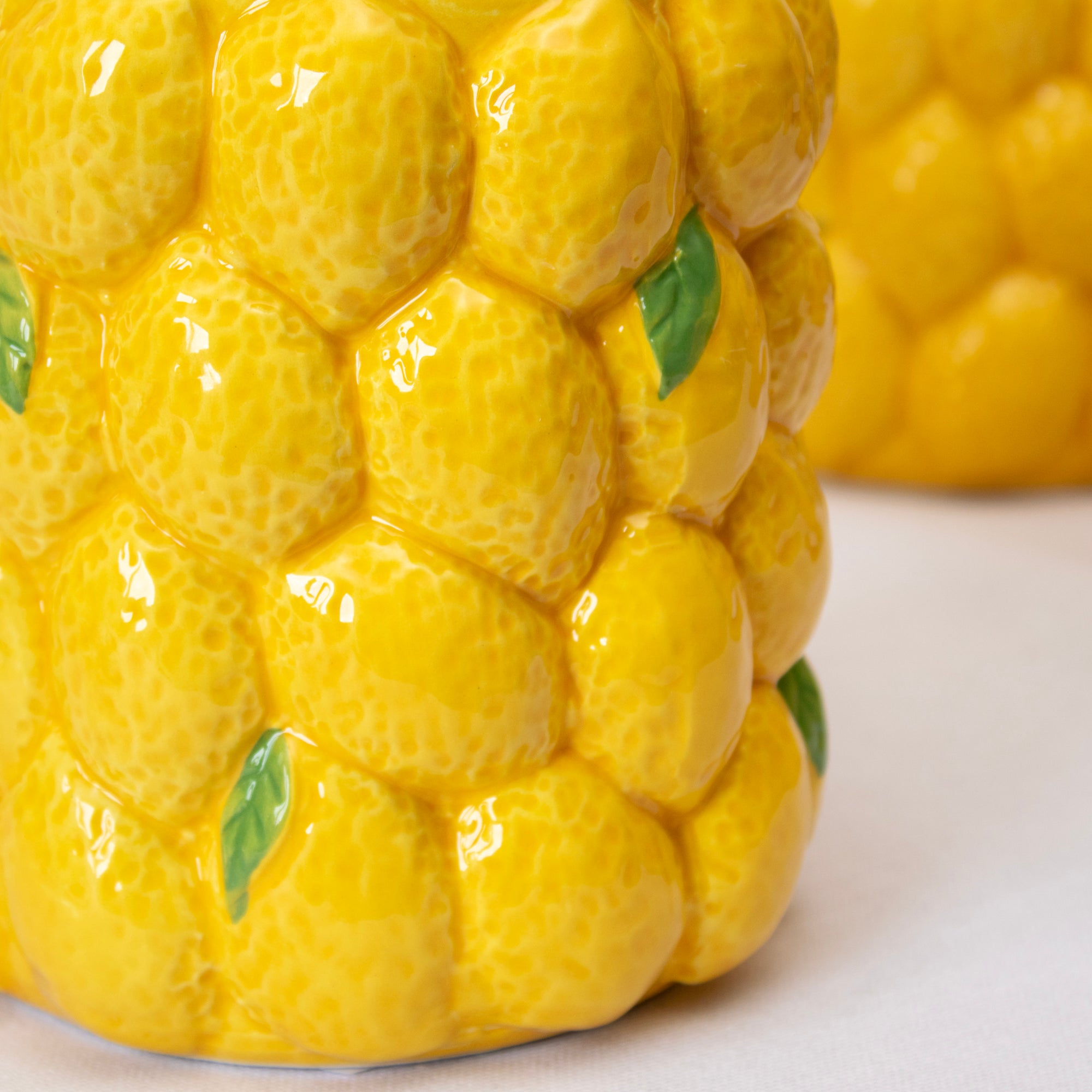 Yellow Lemon Ceramic Storage Jar