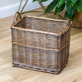 Rectangular Lined Wicker Storage Basket