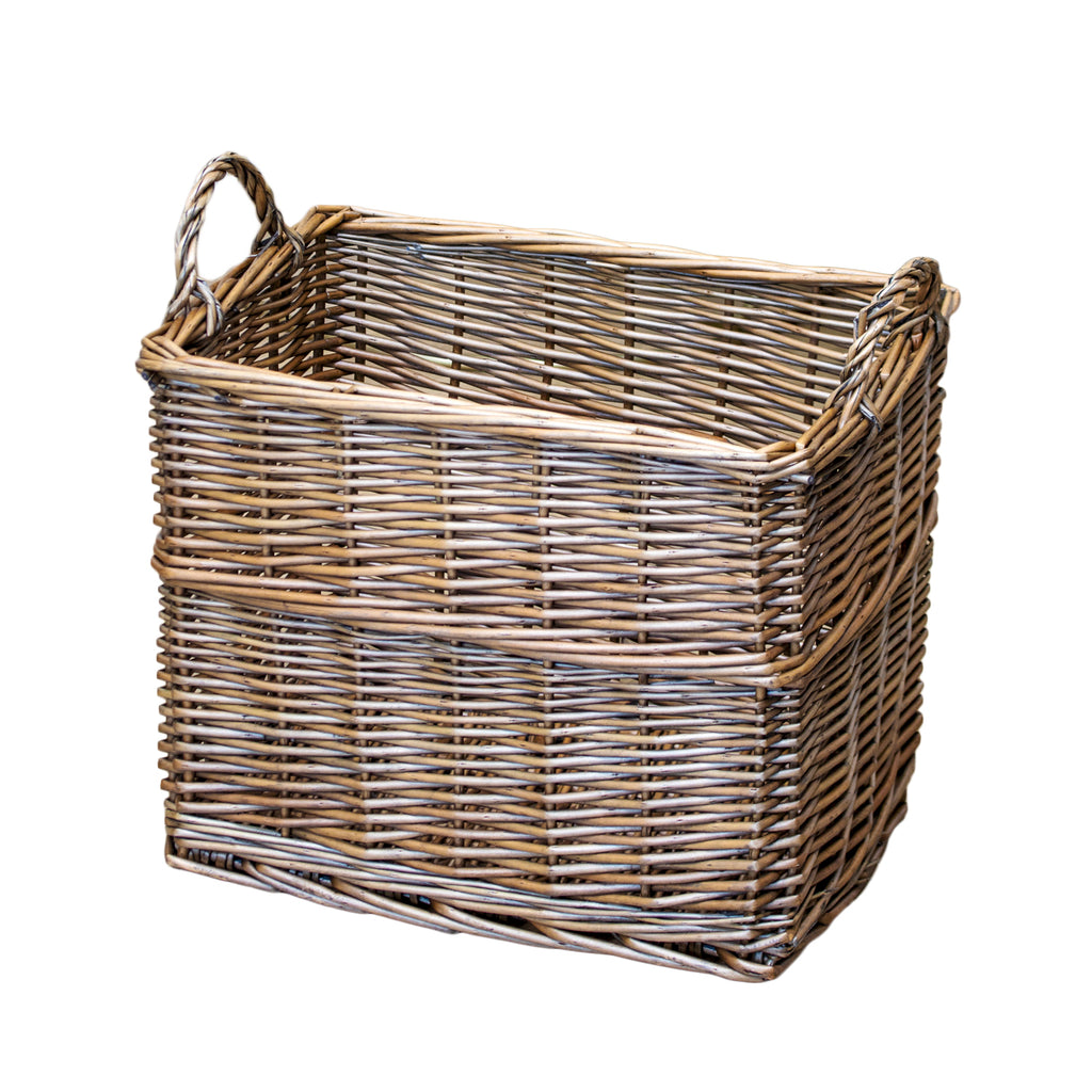 Rectangular Lined Wicker Storage Basket