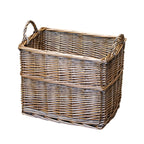 Rectangular Lined Wicker Storage Basket