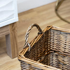Rectangular Lined Wicker Storage Basket