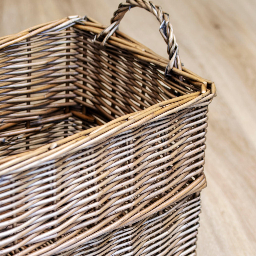 Rectangular Lined Wicker Storage Basket