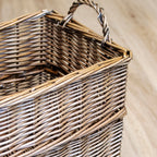Rectangular Lined Wicker Storage Basket