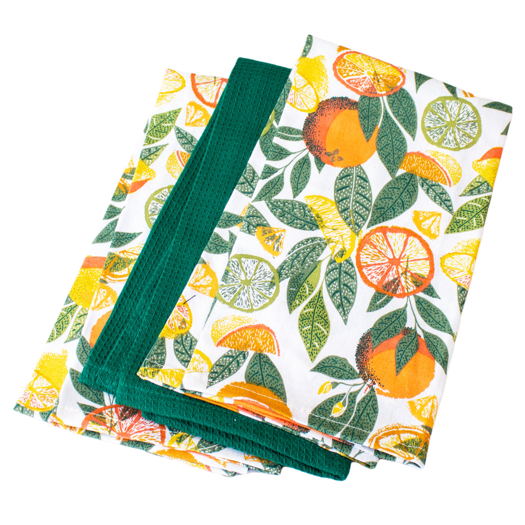 Pack Of 3 Citrus Fruits Cotton Tea Towels