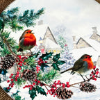 Keramik-Weihnachts-Rotkehlchen-Untersetzer