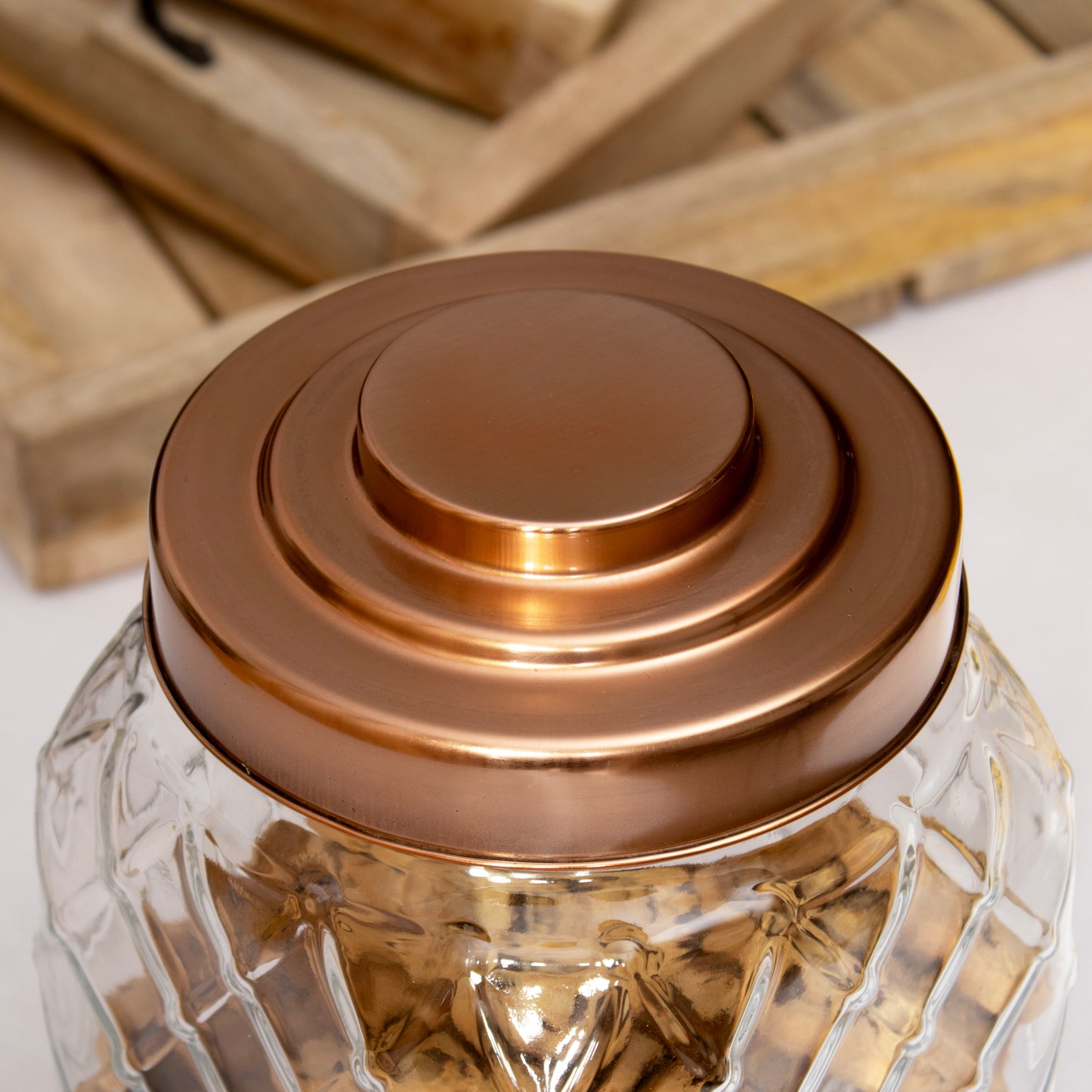 Large 3.4L Copper Lid Glass Storage Jar