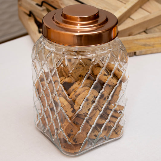 Large 3.4L Copper Lid Glass Storage Jar