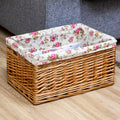 Double Steamed Wicker Basket With Rose Lining
