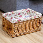 Double Steamed Wicker Basket With Rose Lining