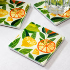 Set Of 4 Light Citrus Fruits Coasters