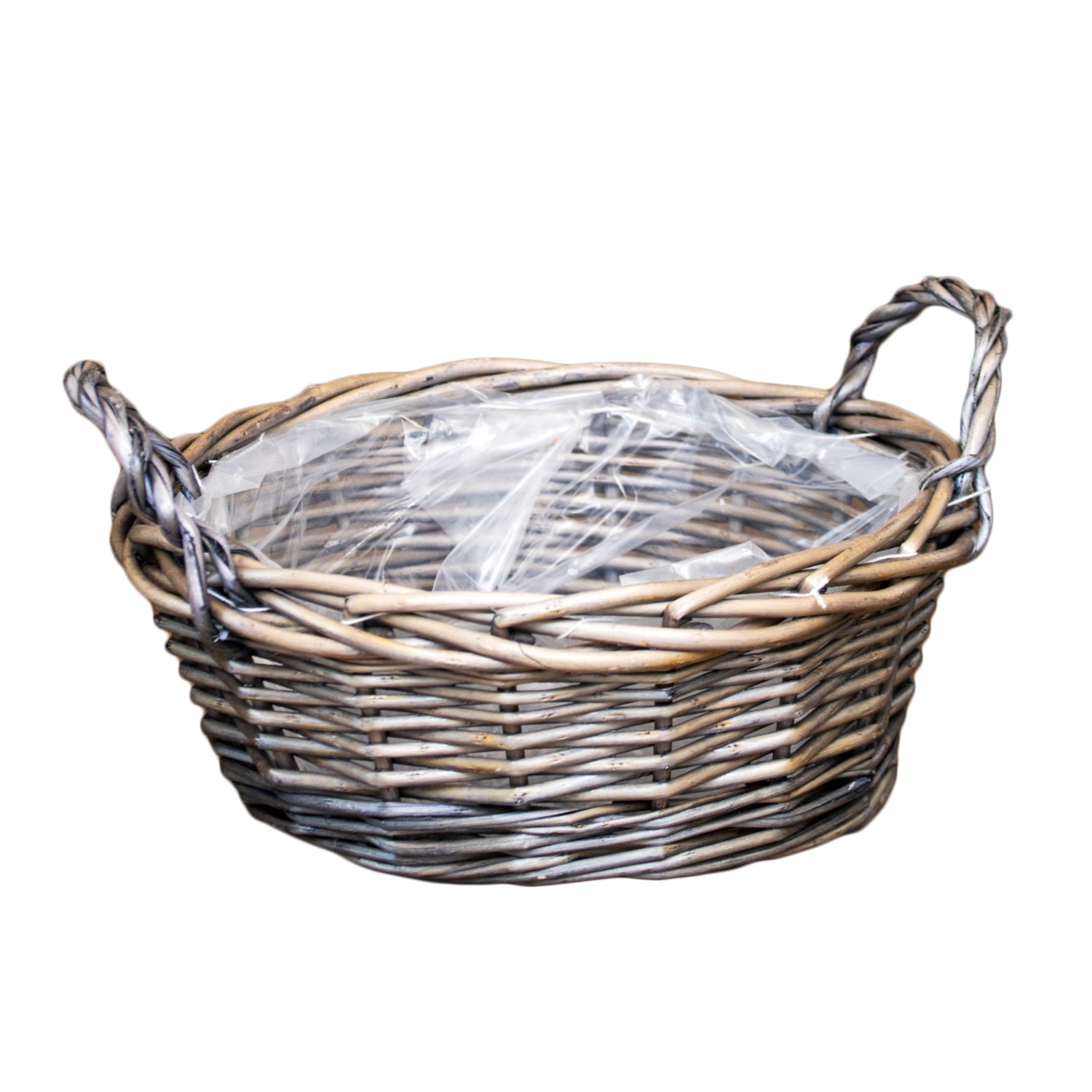 Antique Wash Willow Display Tray With Plastic Lining