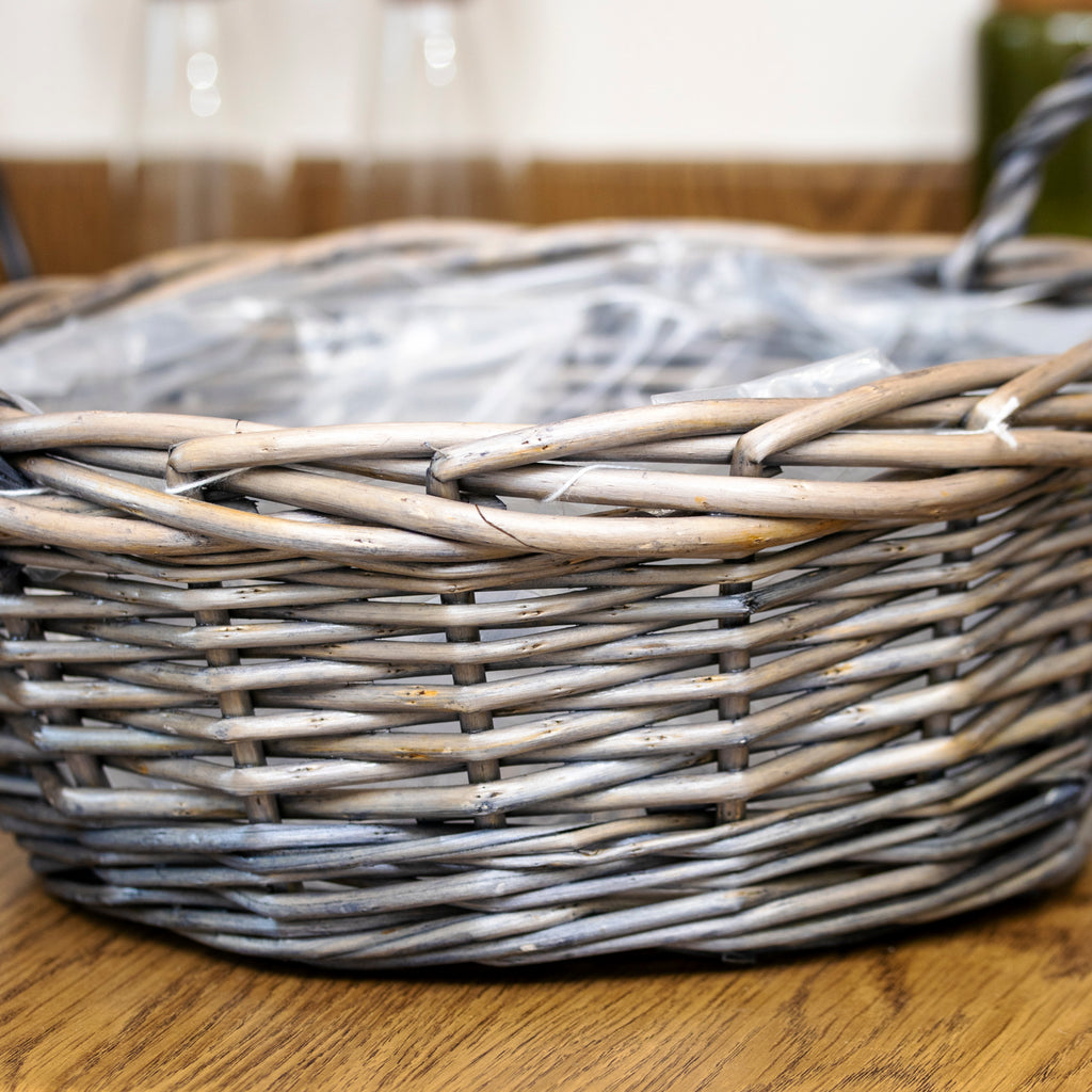 Antique Wash Willow Display Tray With Plastic Lining