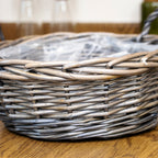 Antique Wash Willow Display Tray With Plastic Lining