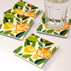 Set Of 4 Light Citrus Fruits Coasters