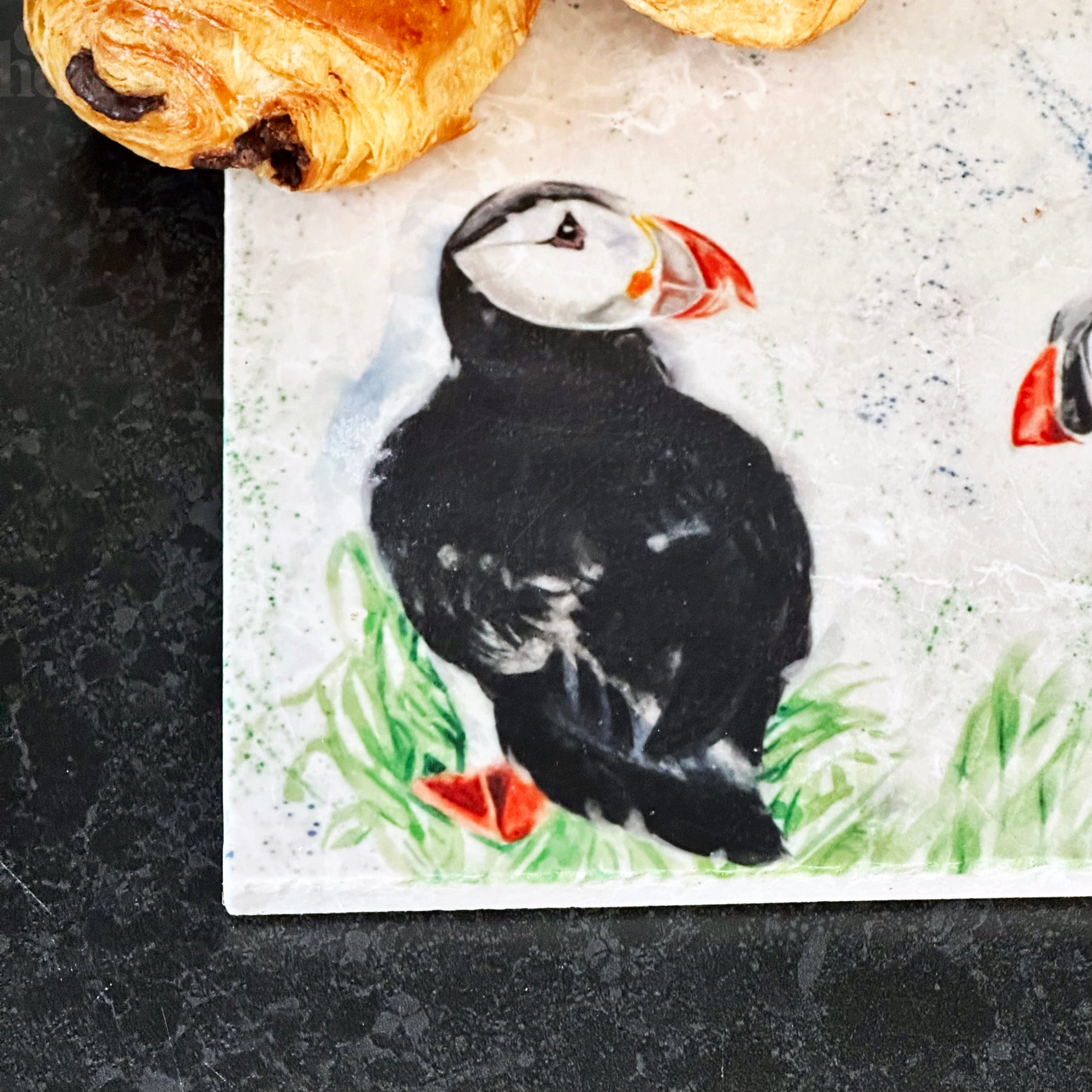 Handmade Marble Puffin Sharing Board
