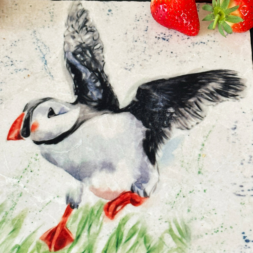 Handmade Marble Puffin Sharing Board