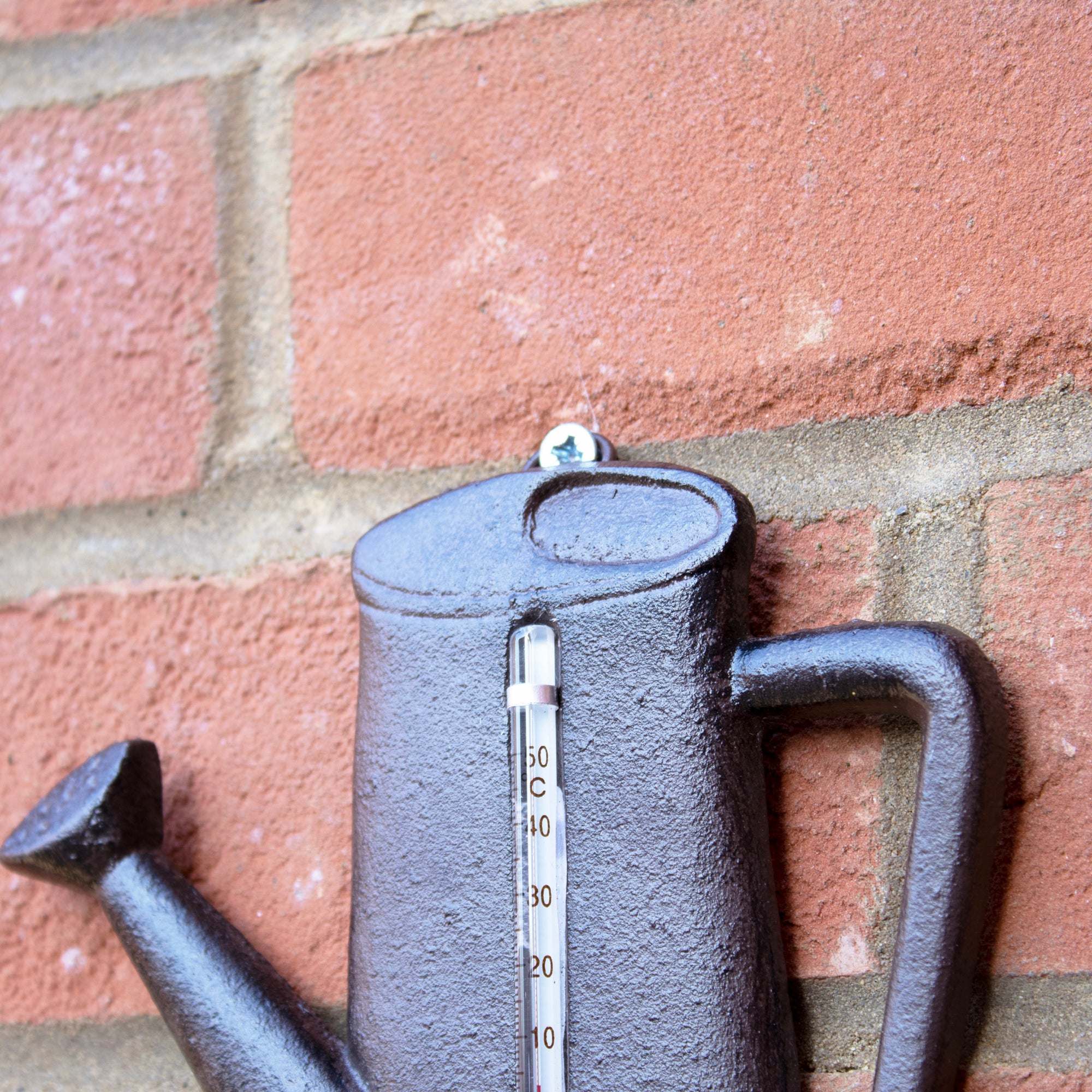 Gießkannen-Wandthermometer aus Gusseisen für den Außenbereich, 16 cm