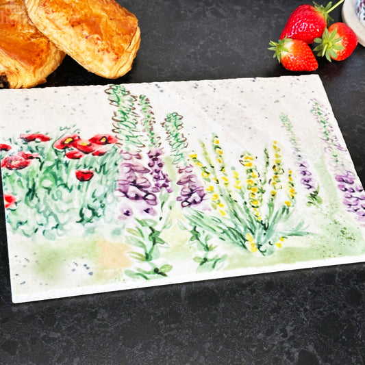 Marble Floral Splash Sharing Board