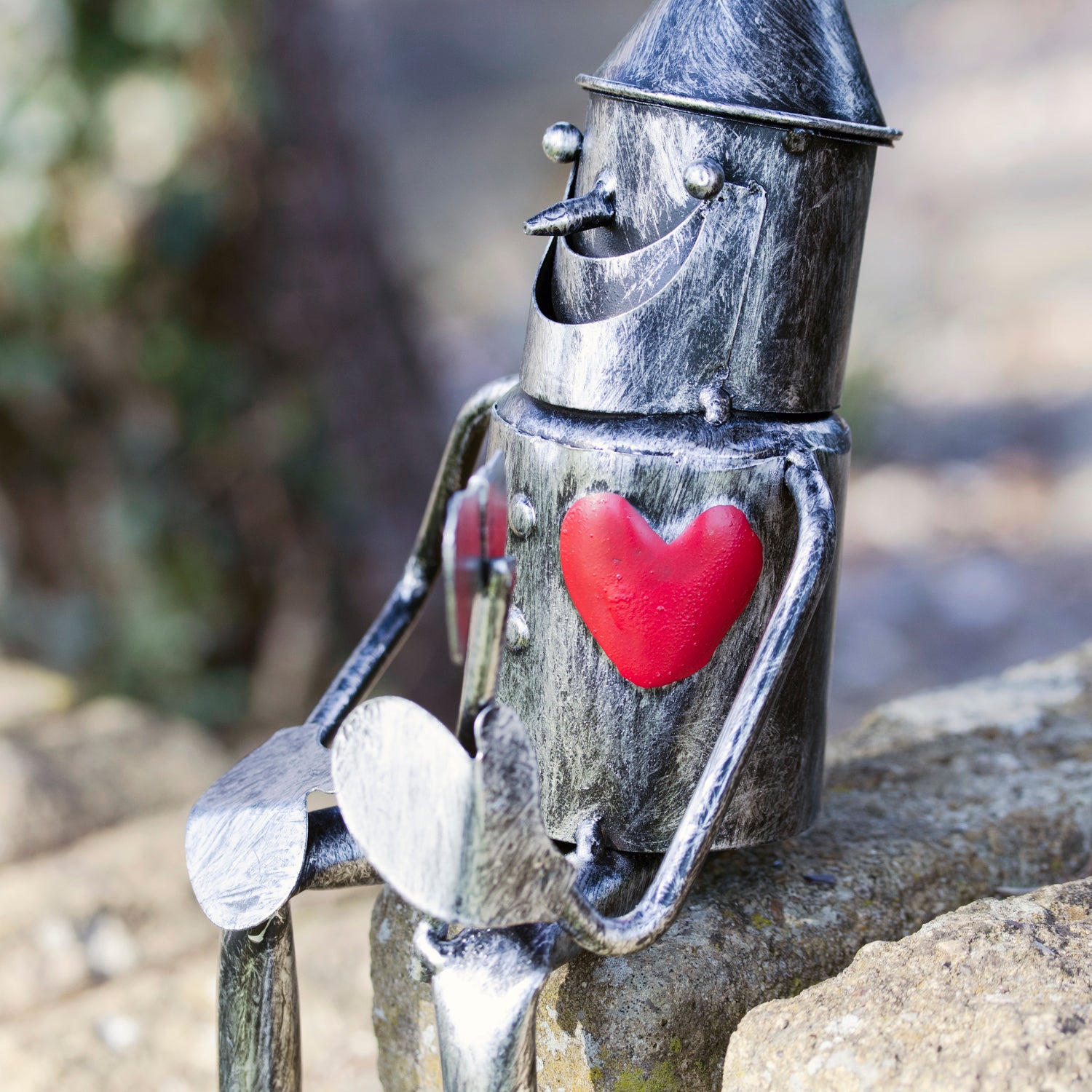 Sitting Tin Man Garden Ornament