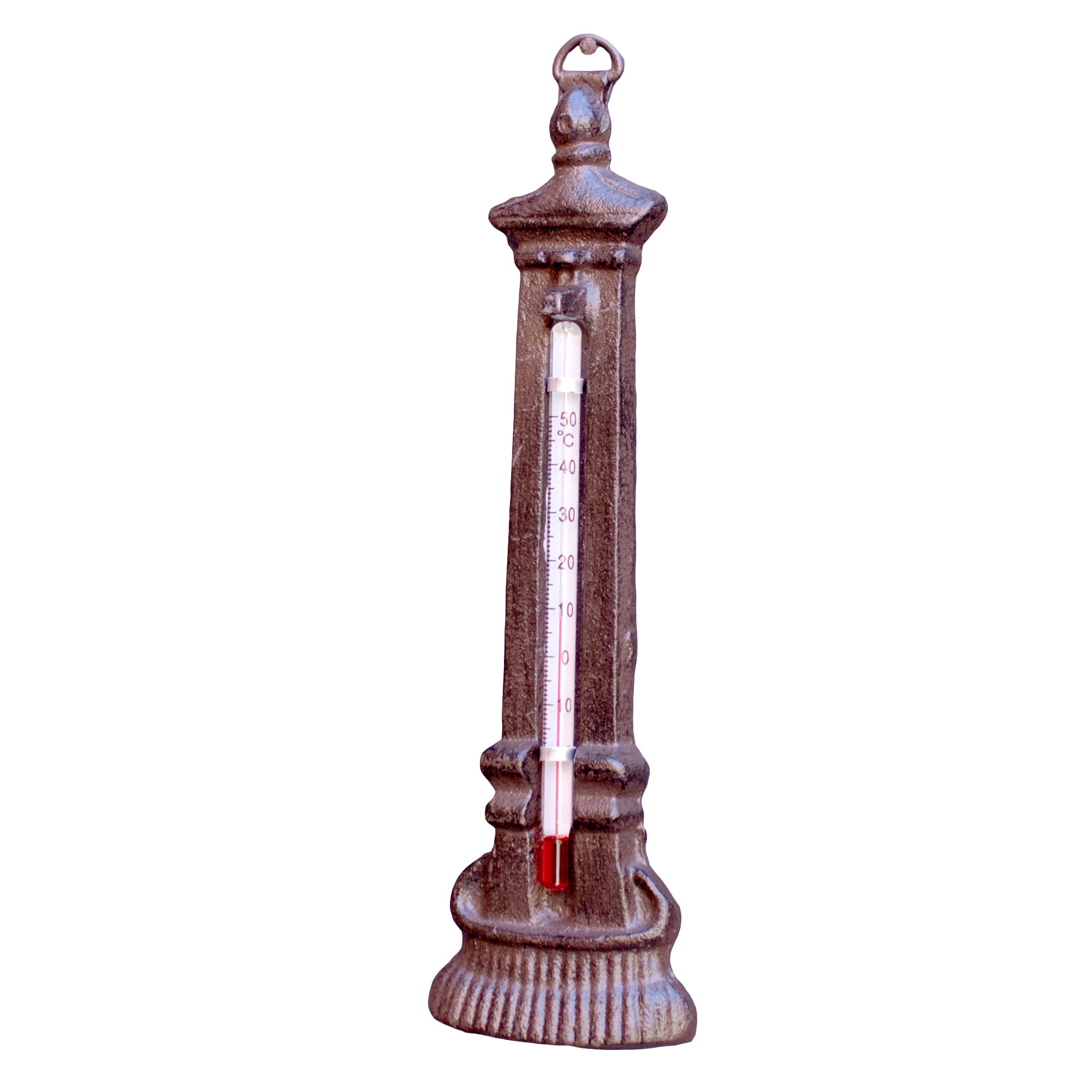 Cast Iron Water Fountain Garden Thermometer