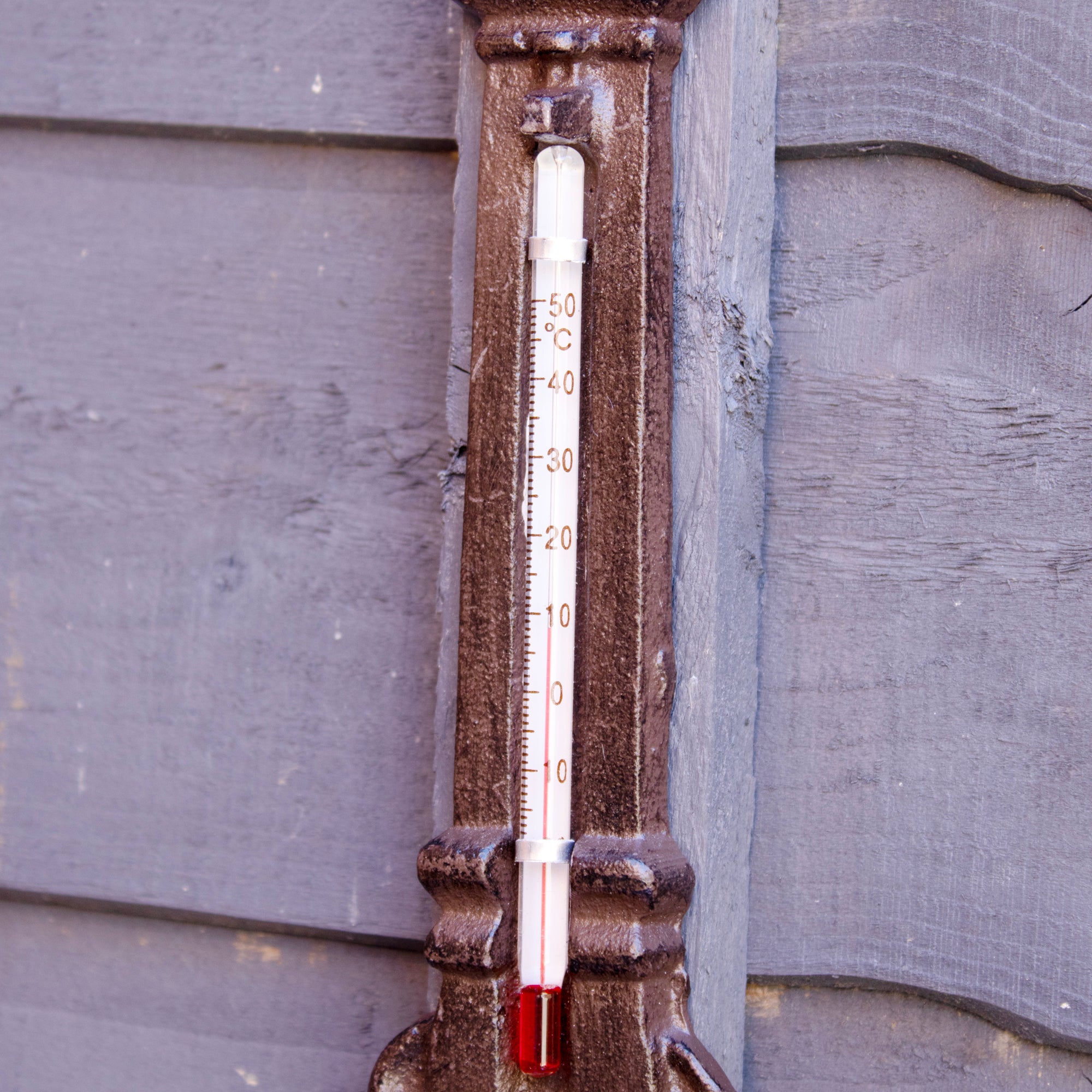 Cast Iron Water Fountain Garden Thermometer