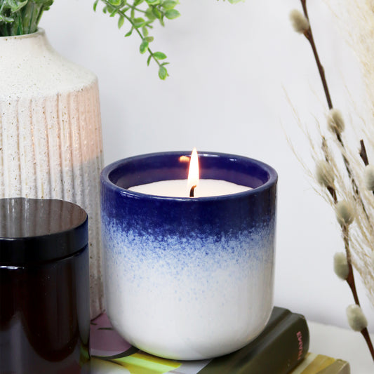 Blue Ombre Oud & Bergamot Scented Candle