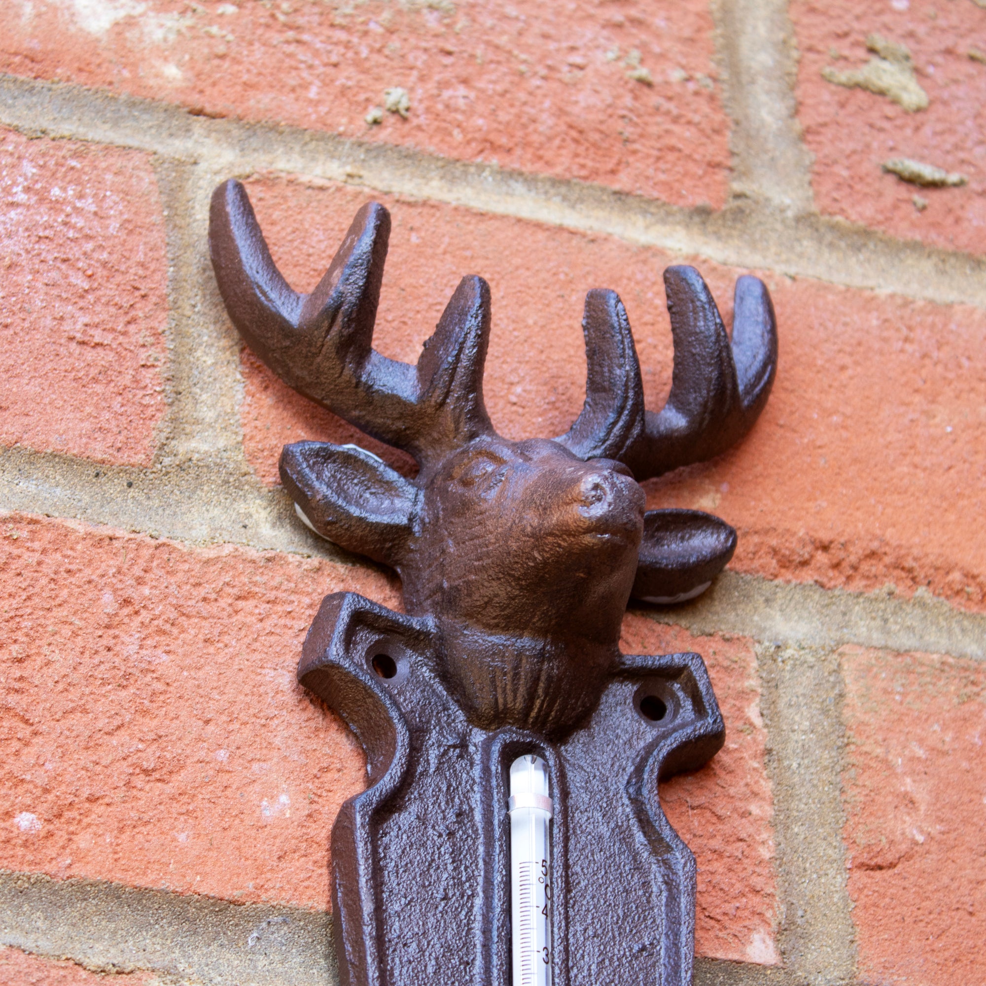 Cast Iron Stag Garden Thermometer