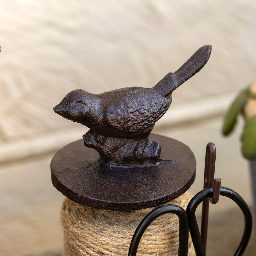 Cast Iron Robin String Tidy & Scissors Set