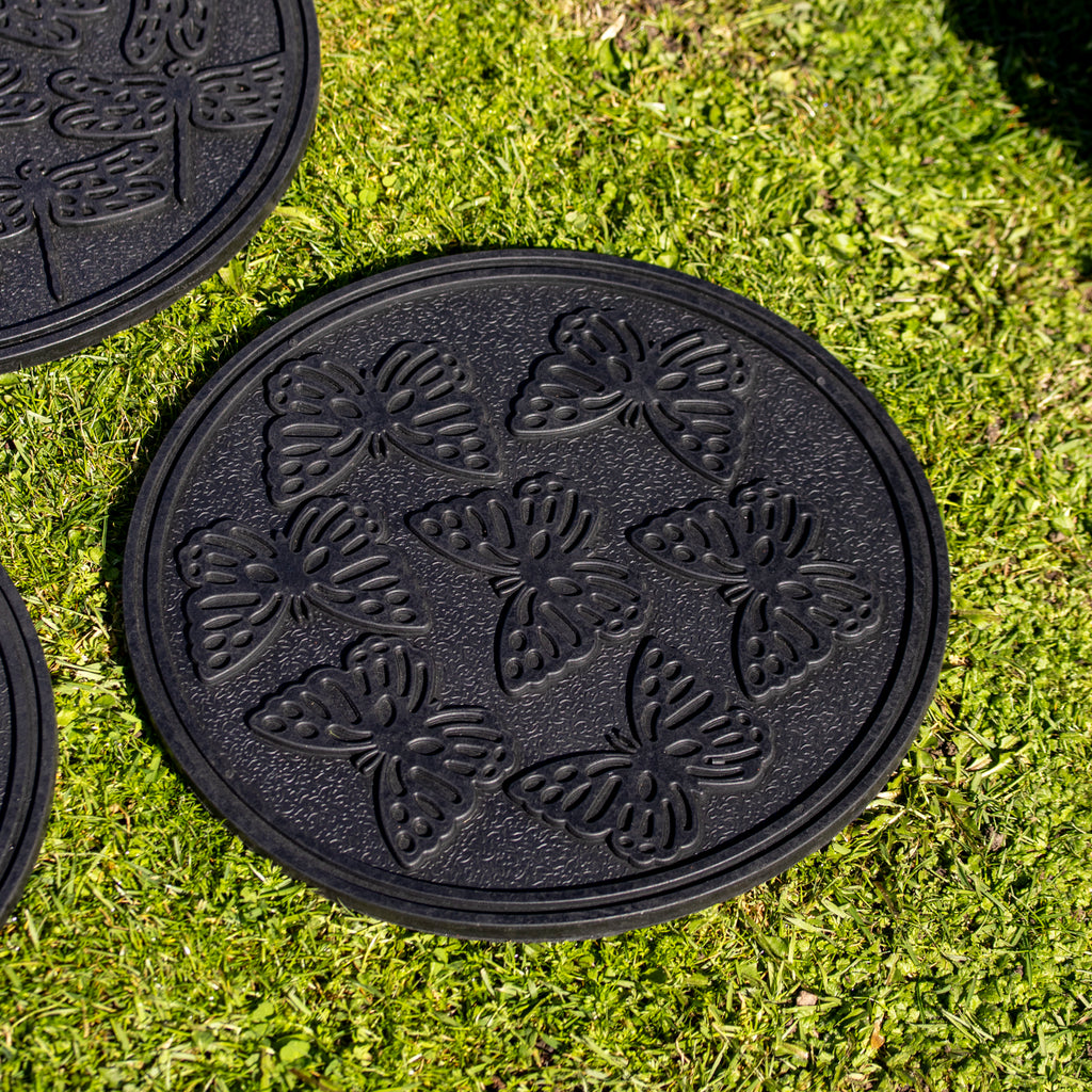 Set Of 3 Round Insect Rubber Stepping Stones