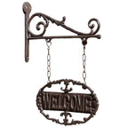 Cast Iron Welcome Sign With Wall Bracket