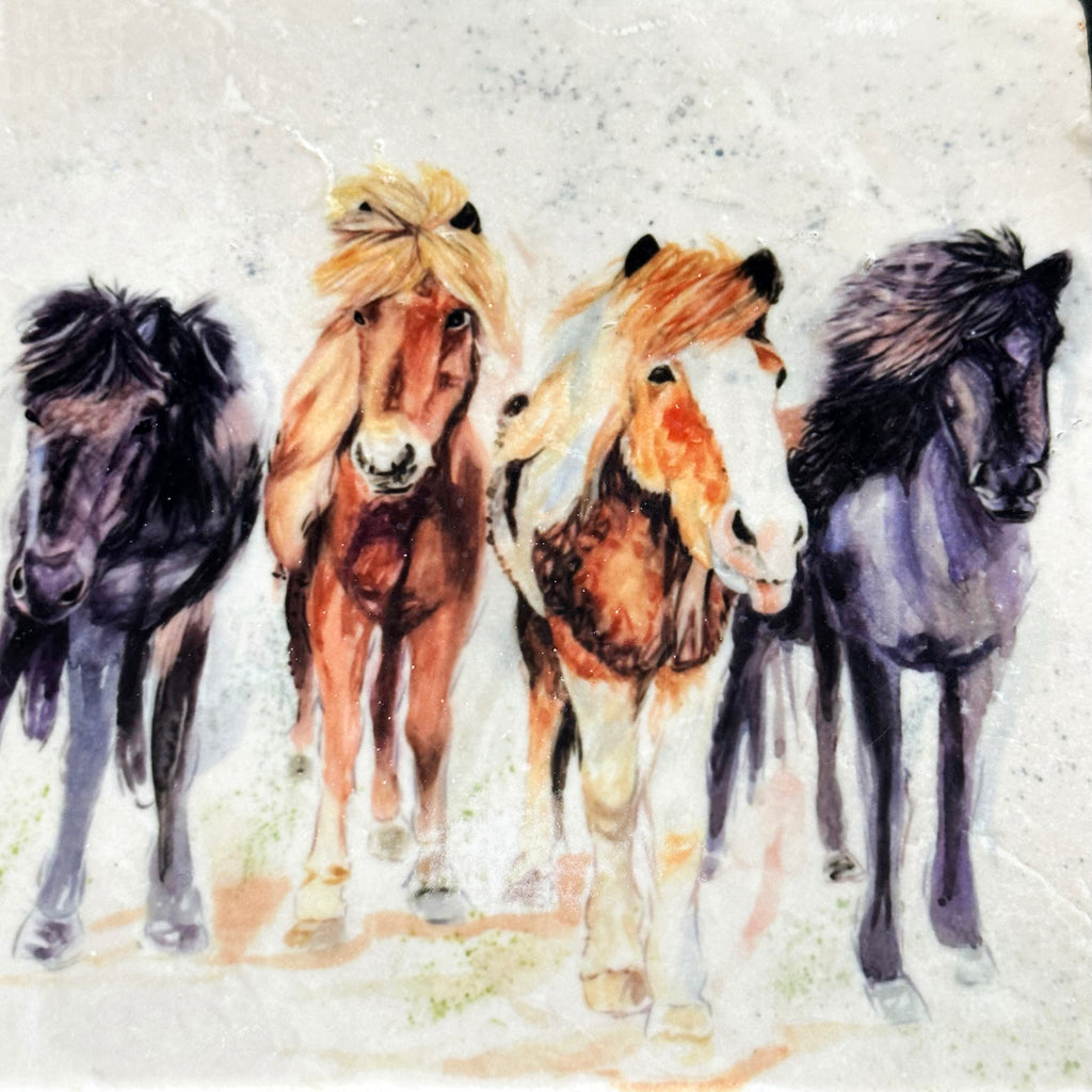 Handmade Marble Pony Club Trivet