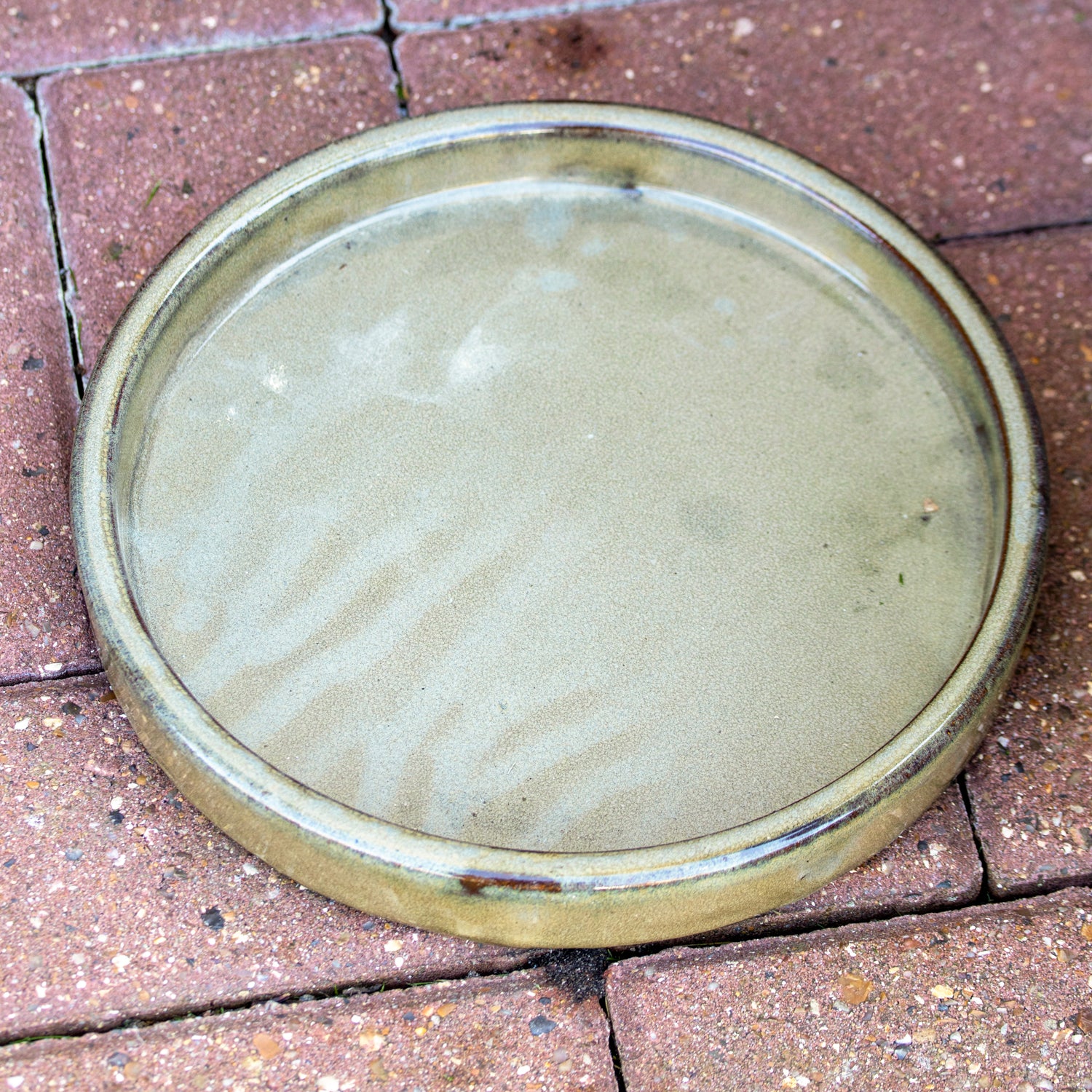 Grey Glaze Ceramic Plant Pot & Saucer