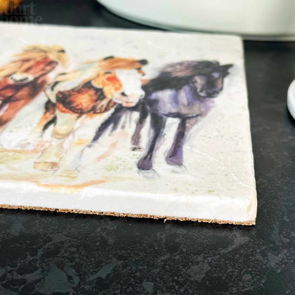 Handmade Marble Pony Club Trivet