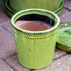 Green Glaze Ceramic Plant Pot & Saucer