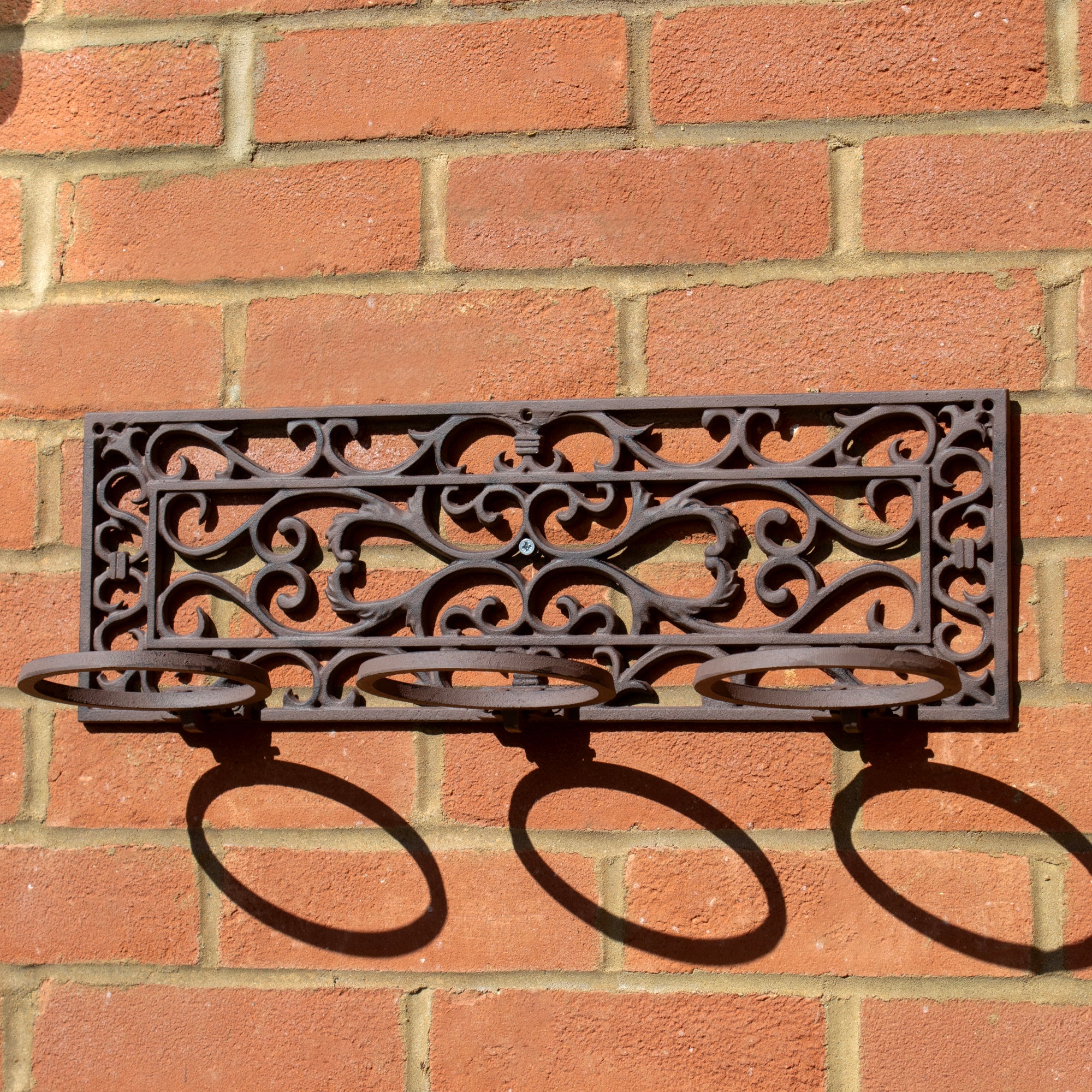 Lattice Cast Iron Triple Wall Plant Pot Holder