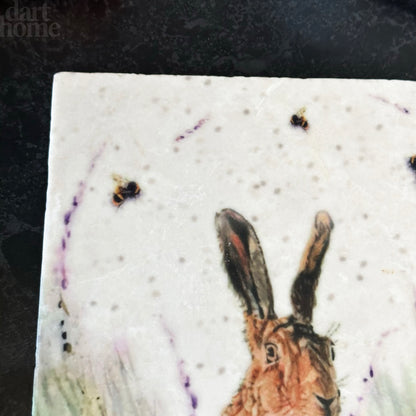 Handmade Marble Hare Trivet