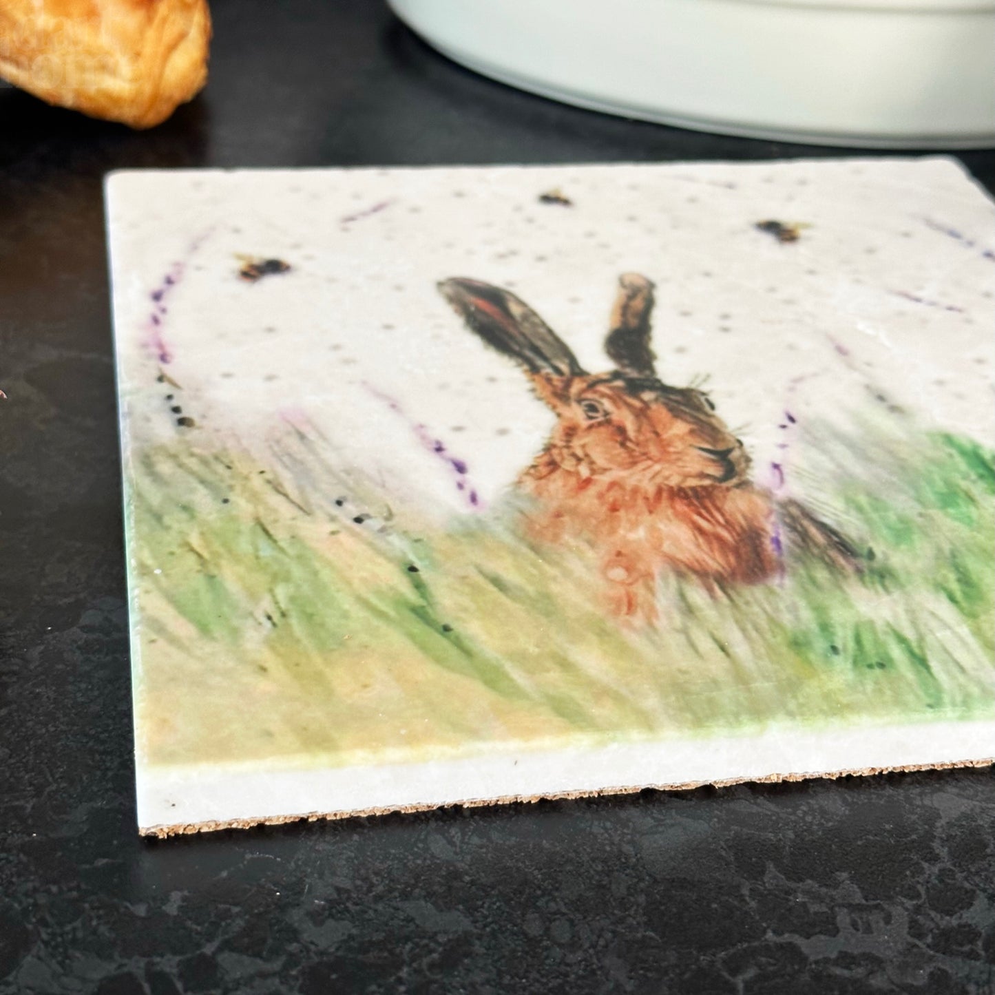 Handmade Marble Hare Trivet