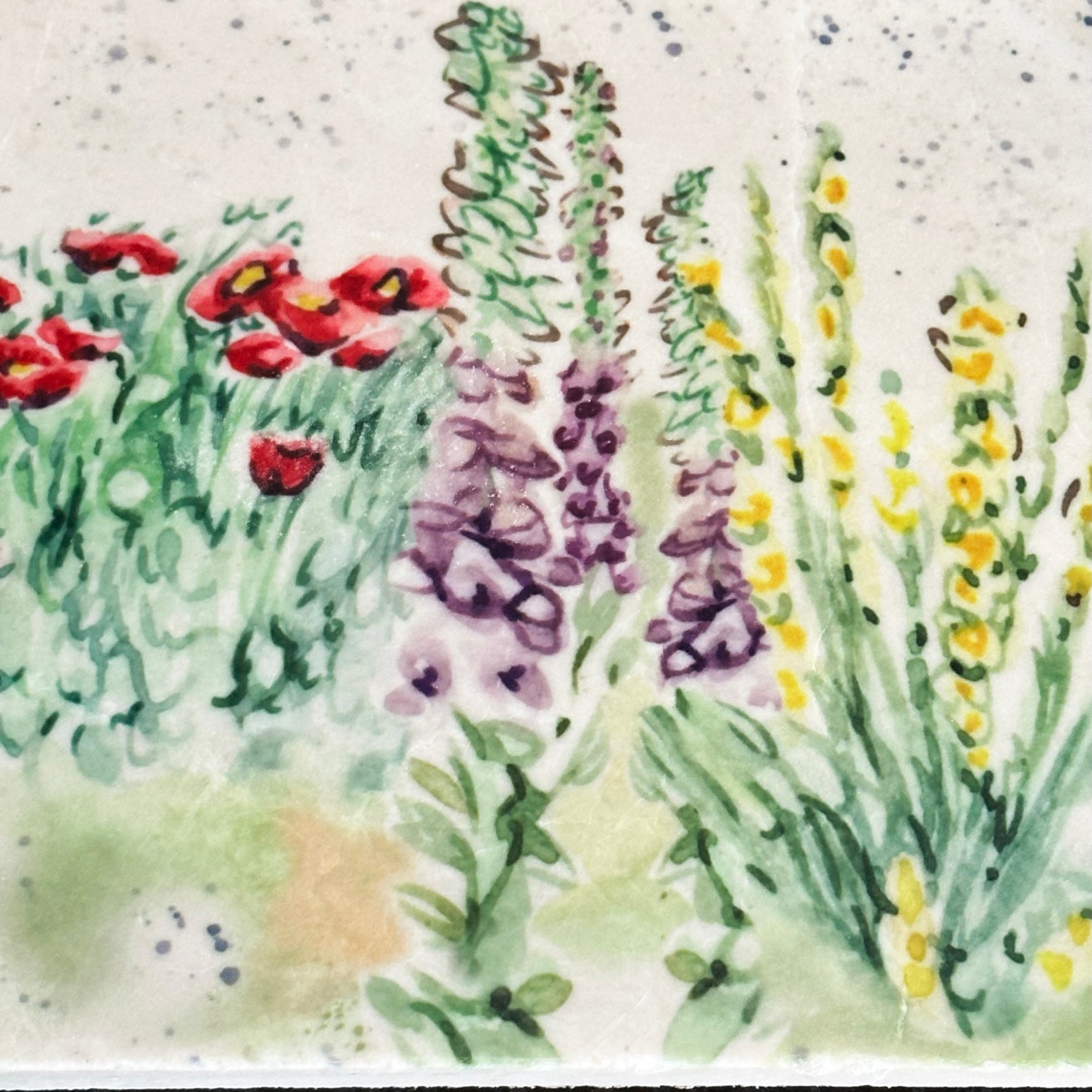 Handmade Marble Floral Splash Trivet