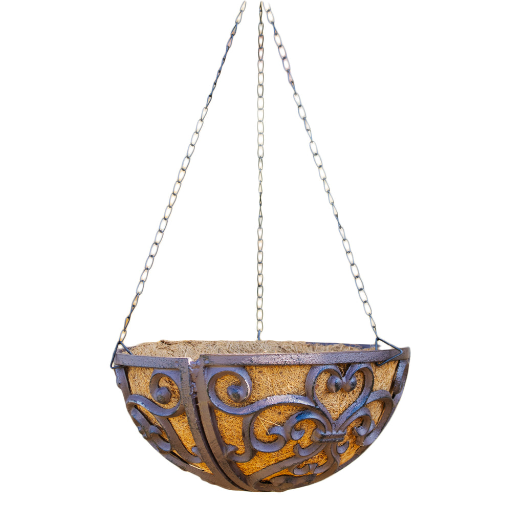 Scroll Cast Iron Hayrack Hanging Basket Planter