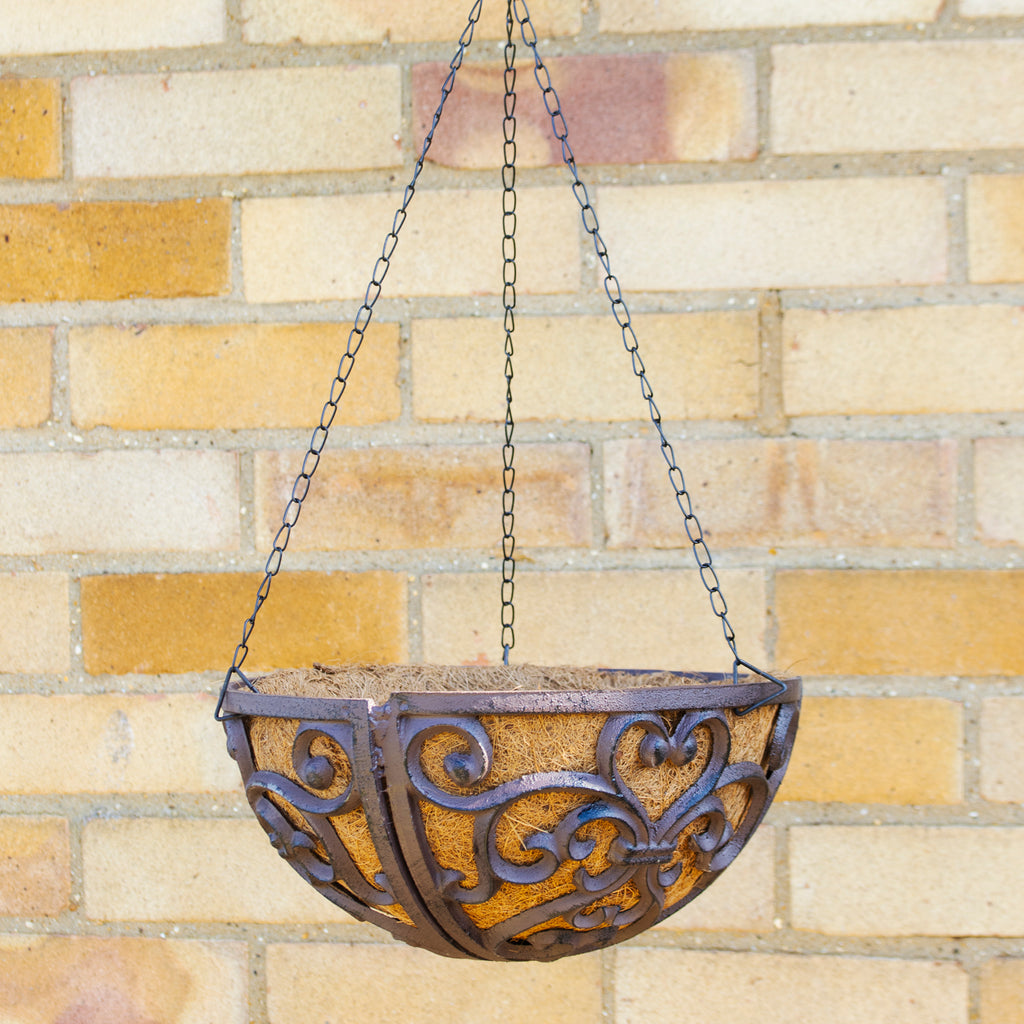 Scroll Cast Iron Hayrack Hanging Basket Planter