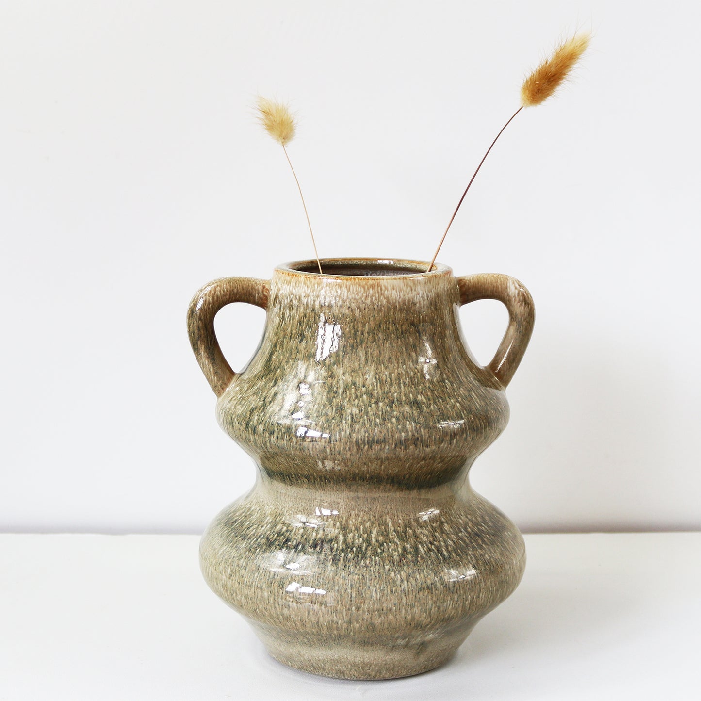 Reactive Glaze Crackle Urn Vase