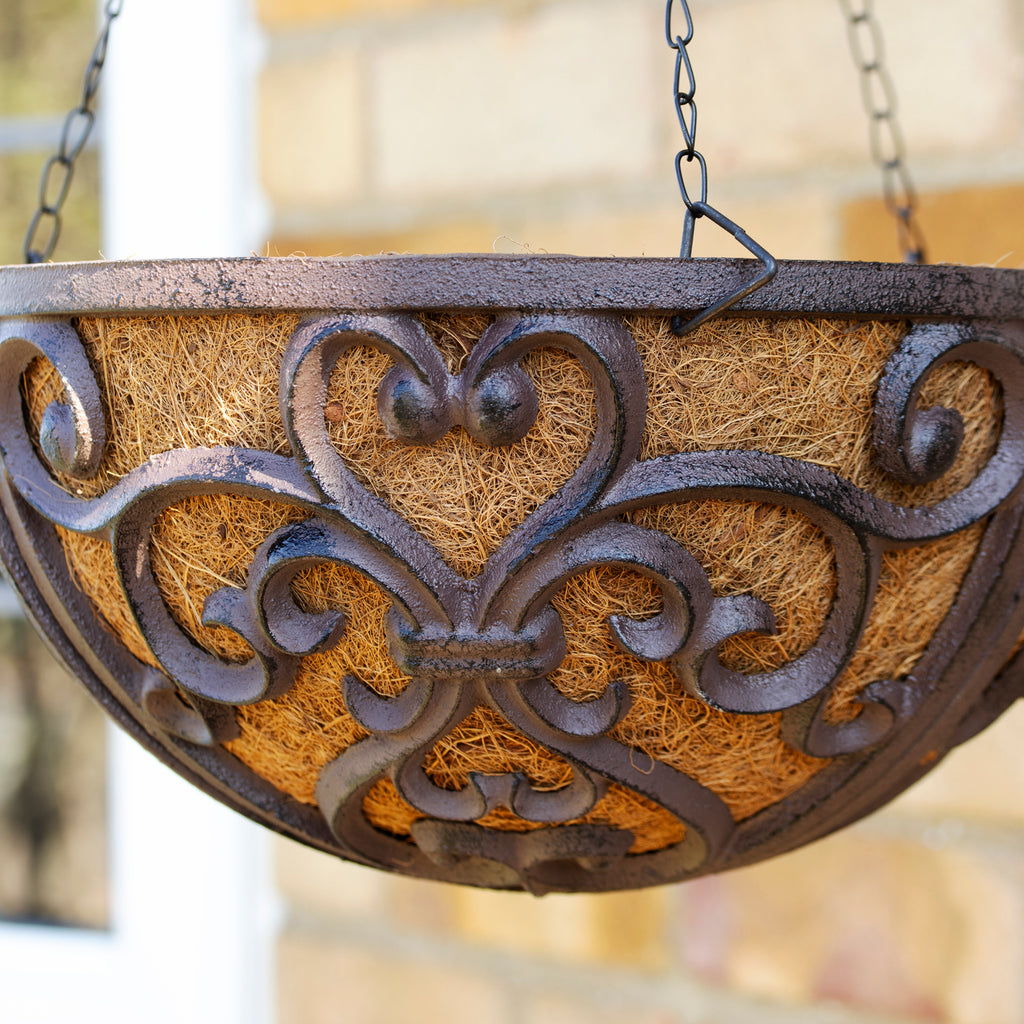 Scroll Cast Iron Hayrack Hanging Basket Planter